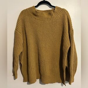 Aerie Mustard Cowl Neck Sweater